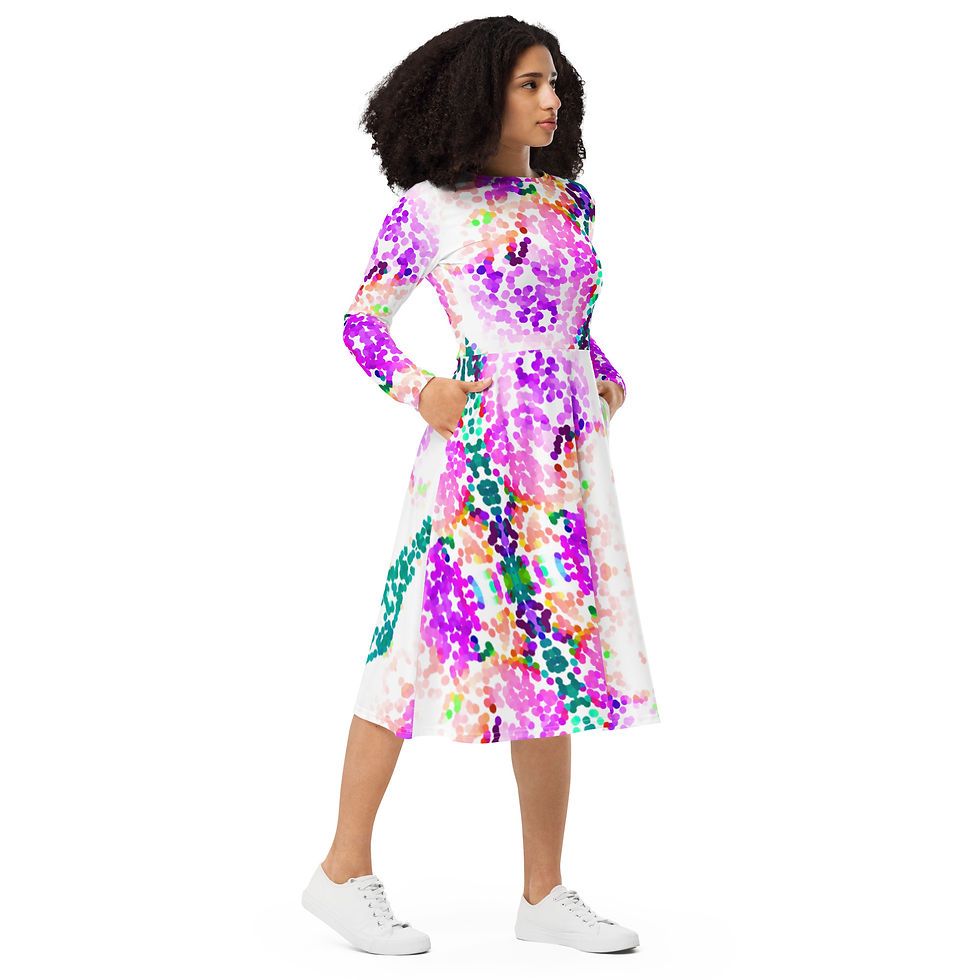 Thumbnail: Grain laughter long sleeve midi dress