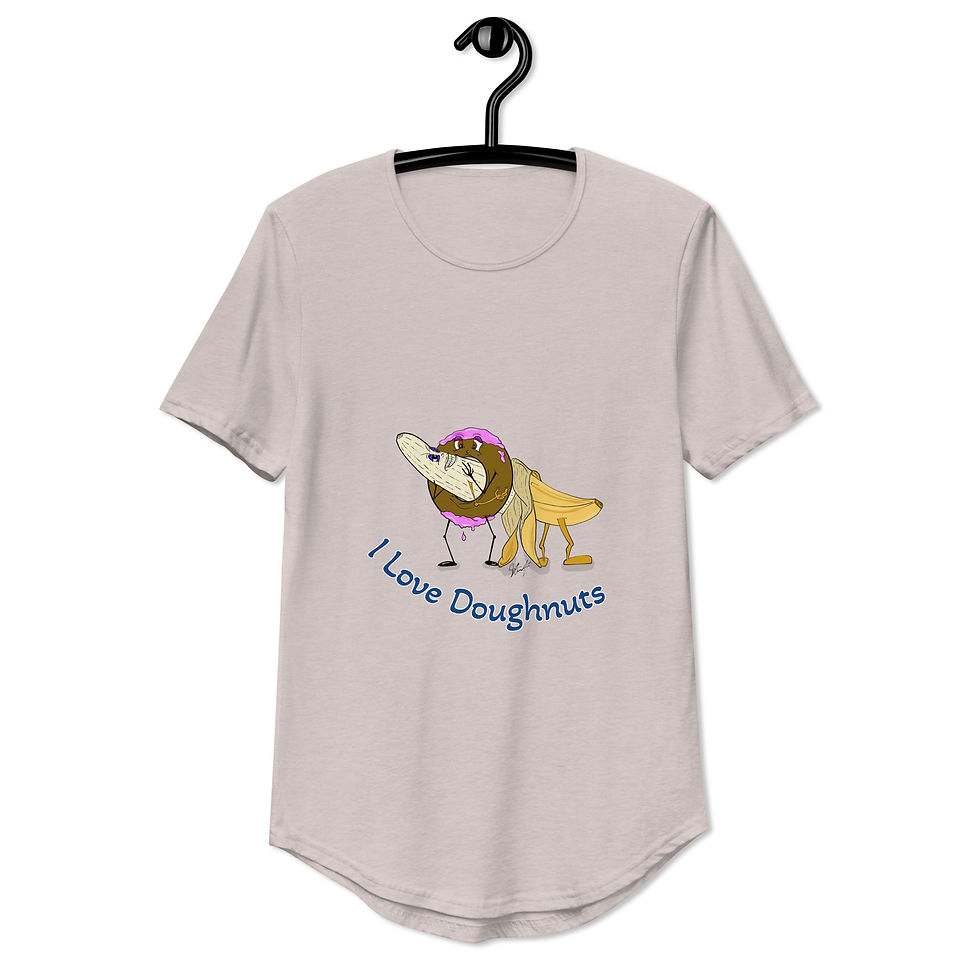 Thumbnail: I Love doughnuts Men's Curved Hem T-Shirt