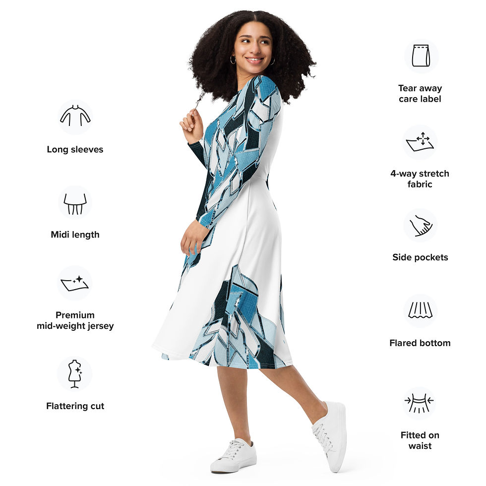 Thumbnail: I’ve Queen of Ice - long sleeve midi dress