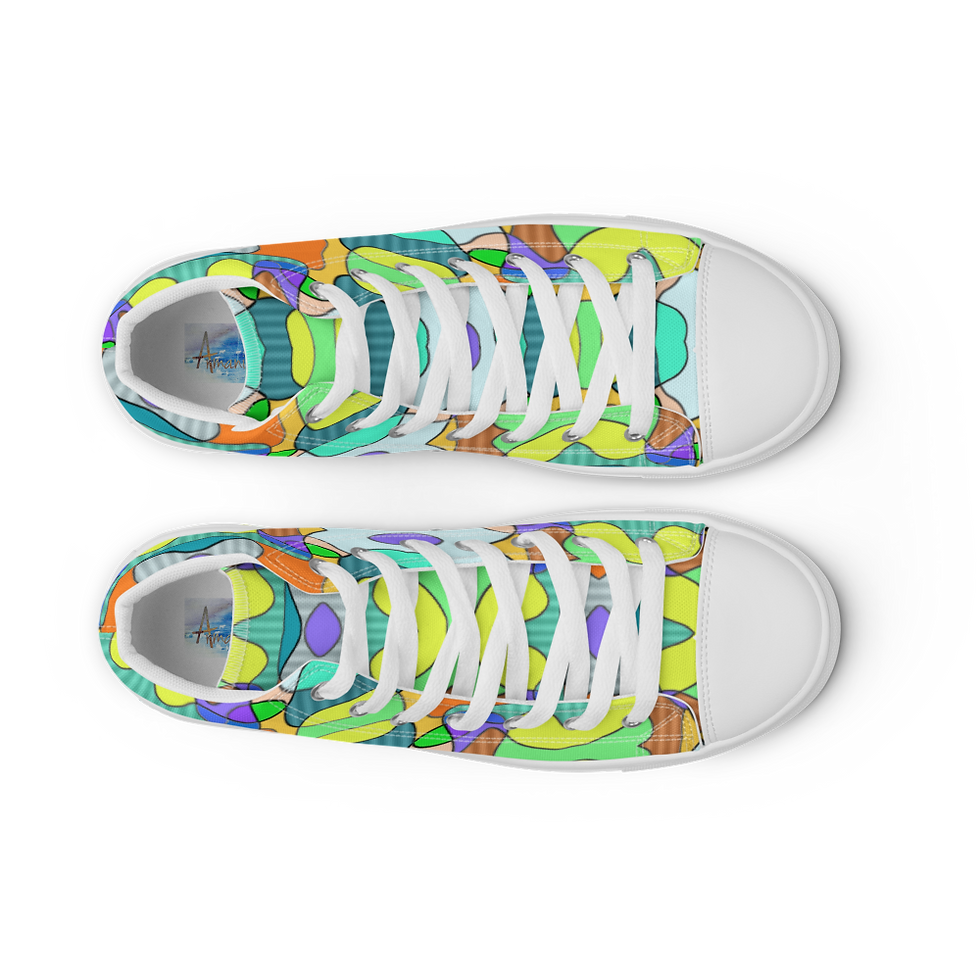 Thumbnail: Walk through the Rainbow Men’s high top canvas shoes