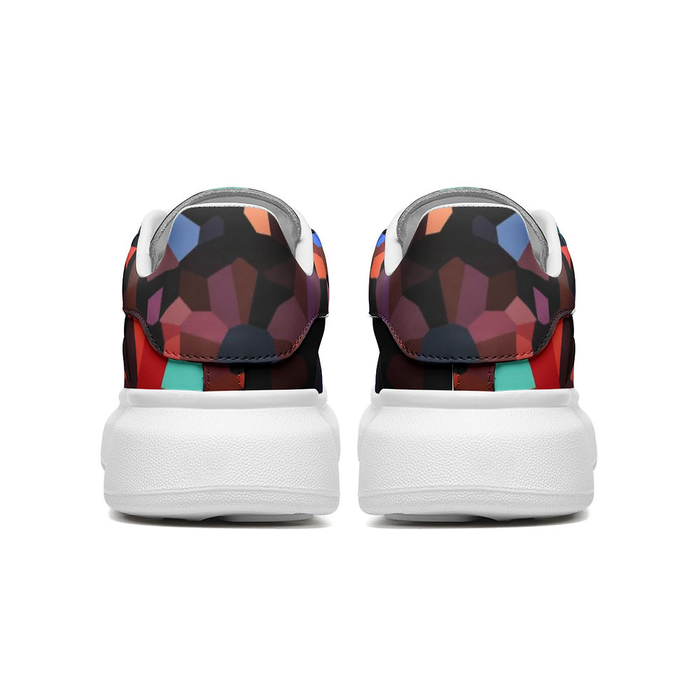 Thumbnail: Unisex Non Slip Lace Up Faux Leather Sneakers