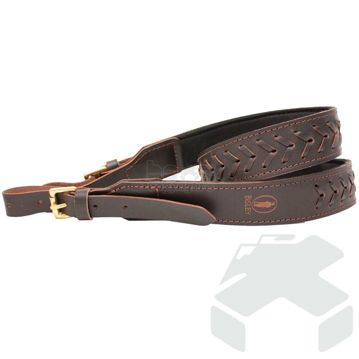 Bisley Neoprene Lined Leather Rifle Sling - Interweaving Design