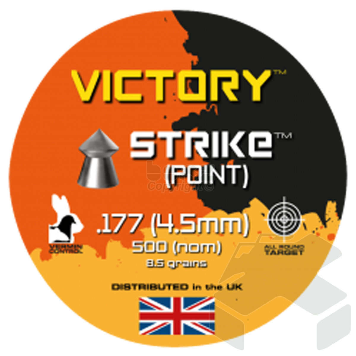 SMK Victory Strike Point Pellets Tin of 500 - 4.50mm .177 Cal