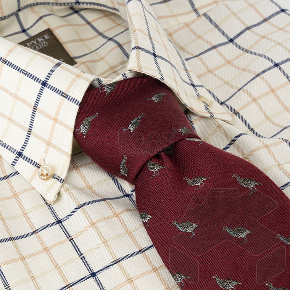 Thumbnail: Jack Pyke Silk Tie Partridge -Burgundy