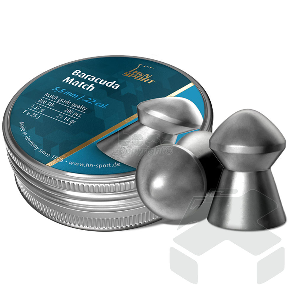 H&N Baracuda Match Pellets Tin of 200 - 5.52mm .22 Cal