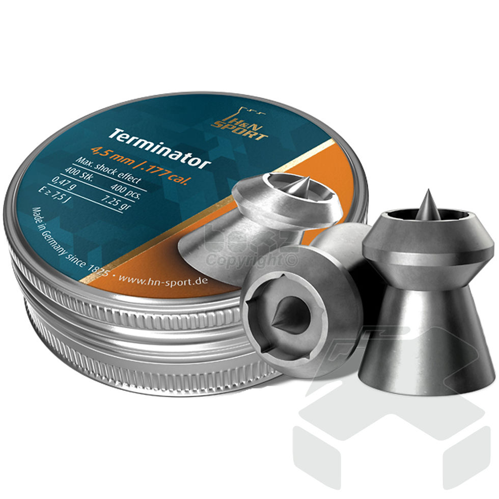 H&N Sport Terminator Pellets Tin of 400 - 4.50mm .177 Cal - Hunting pellet