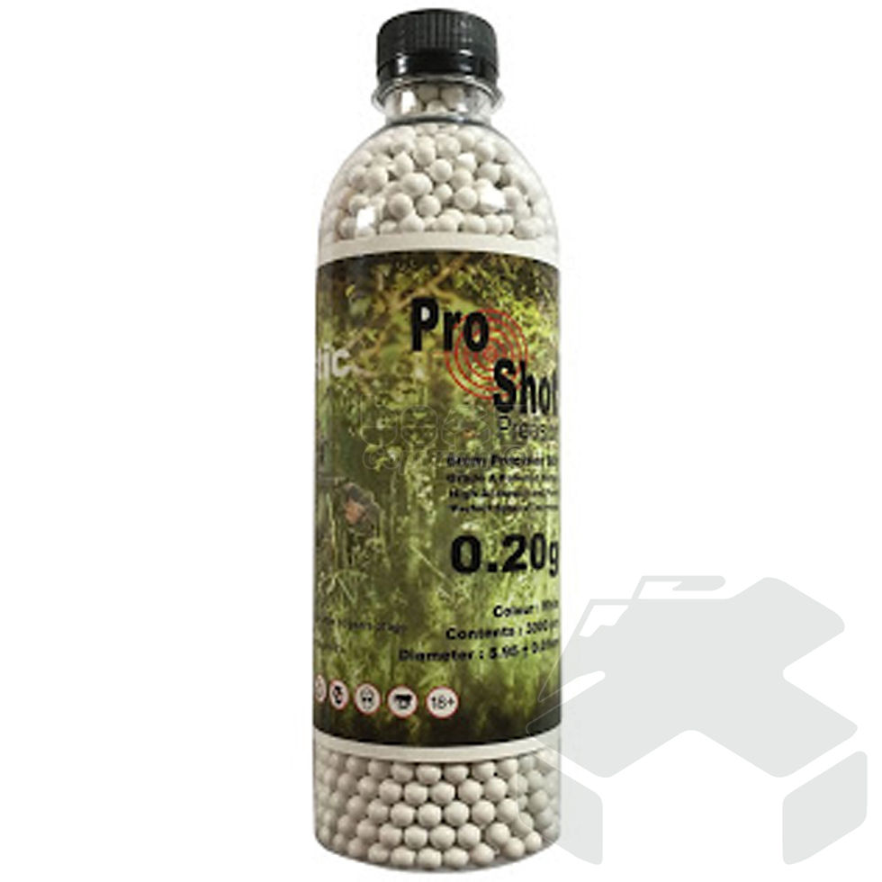 ProShot 0.20G 6mm Airsoft BB's 3,000 Pcs Bottle - White