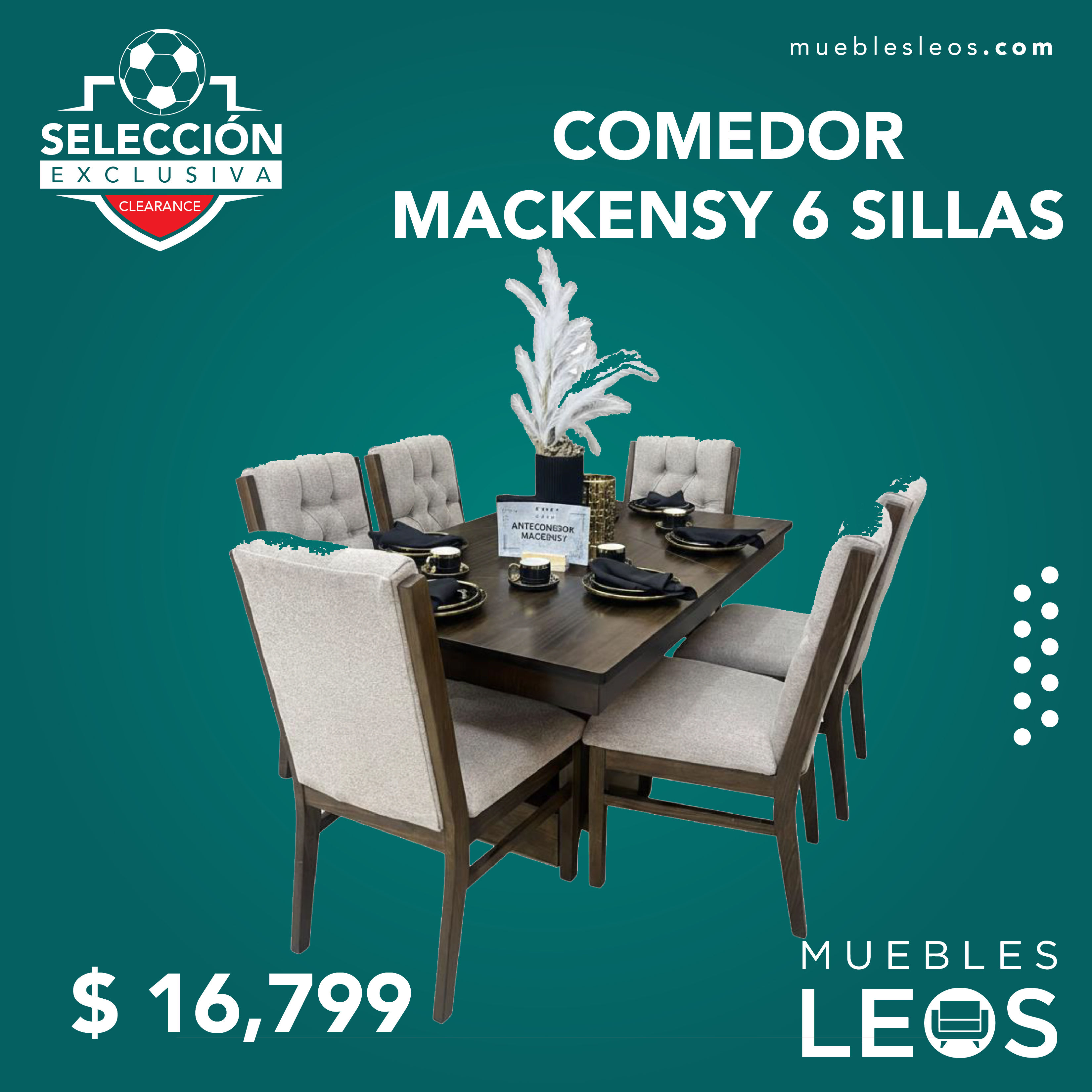 COMEDOR MACKENSY 6 SILLAS