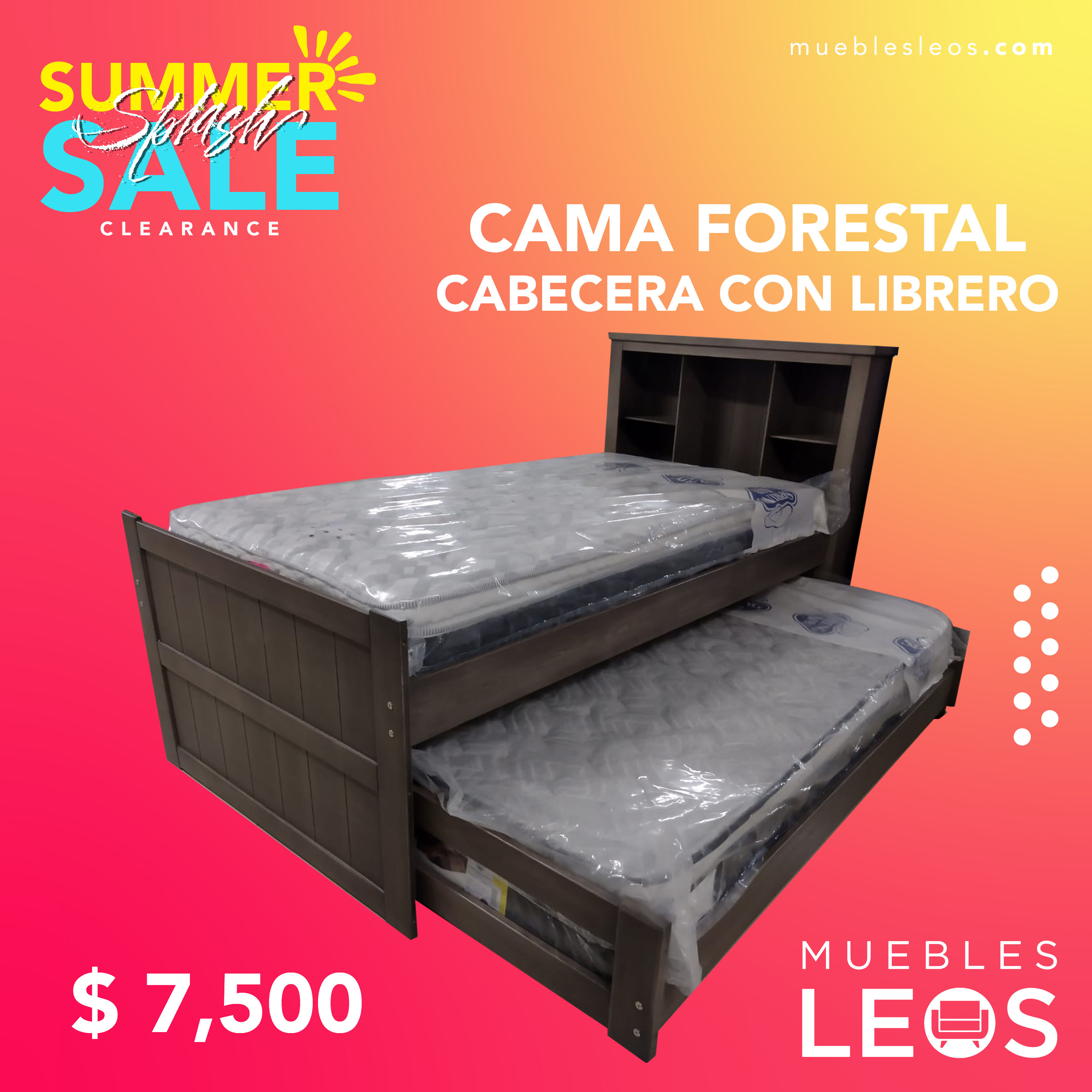 CAMA FORESTAL CON LIBRERO