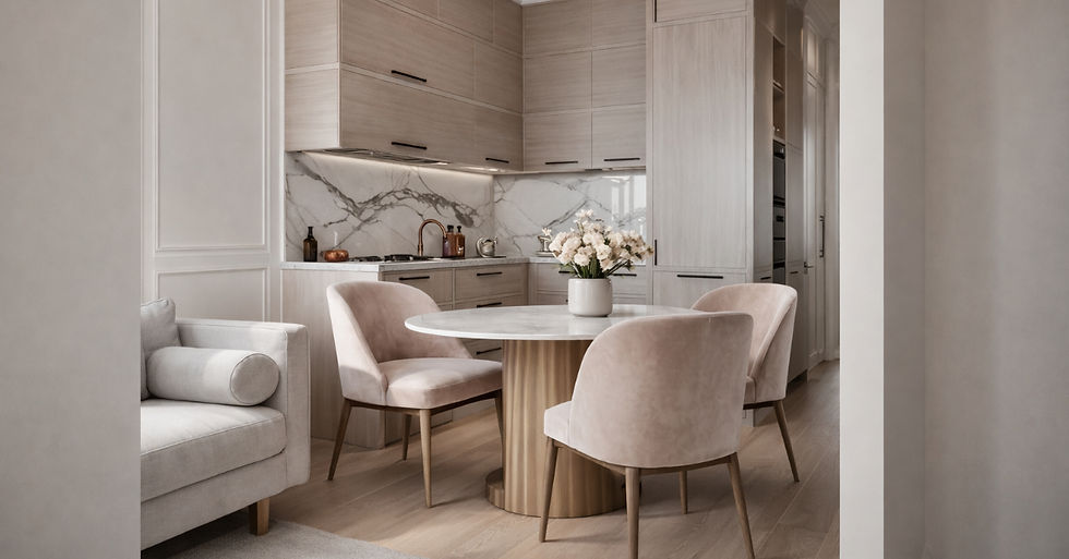 Cozinha com cores suaves