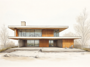 Vista aérea de um terreno e um imóvel antigo, destacando luz, orientação e entorno, simbolizando o planejamento antes do projeto arquitetônico.