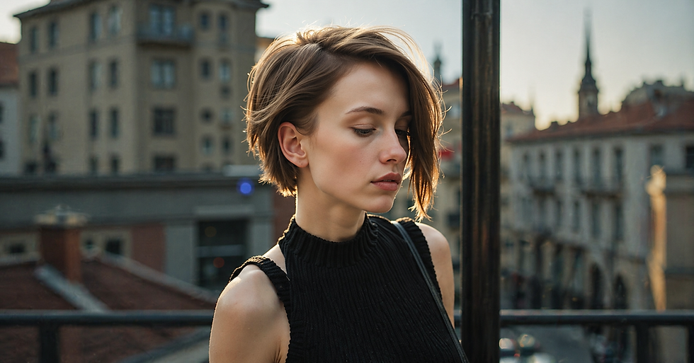 Corte de  cabelo curto feminino estilo moderno 