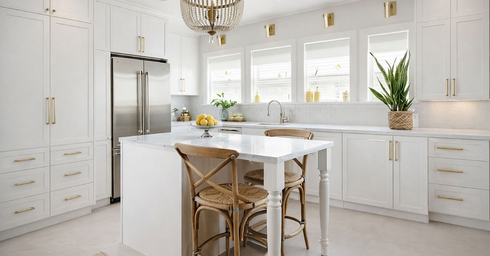 Cozinha com ilha pequena