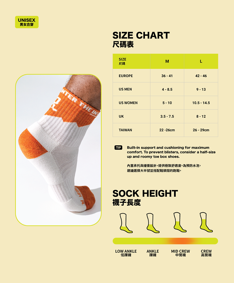 Thumbnail: Invisible x The Peak Hunter Merino Performance Targeted Cushion Mid Crew Sock