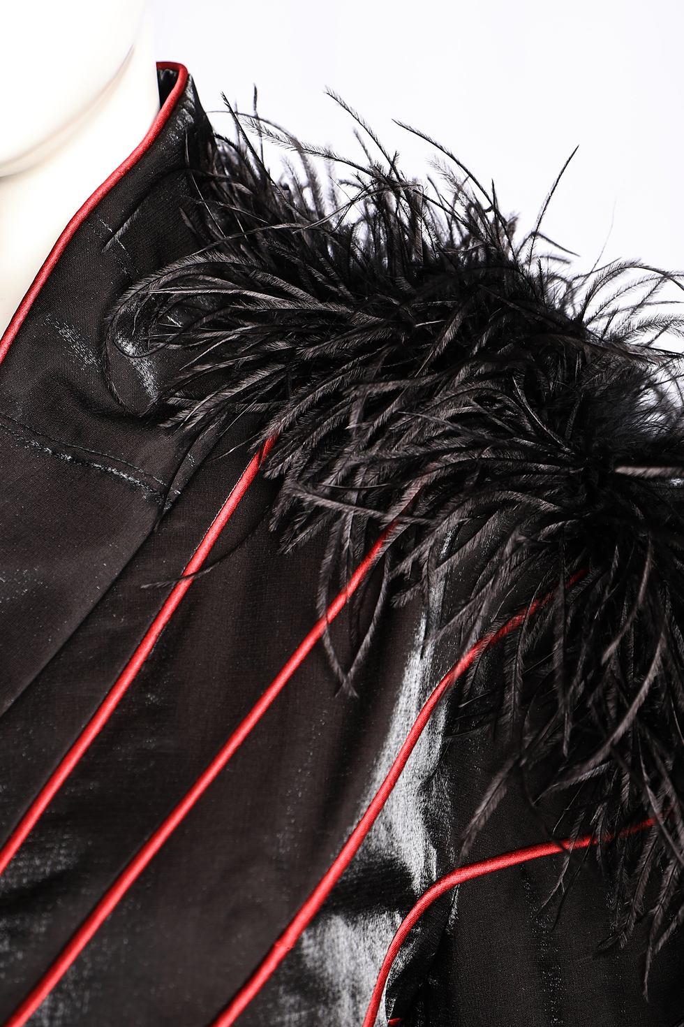 Thumbnail: Bomber Jacket With Red Piping & Feather Shoulders