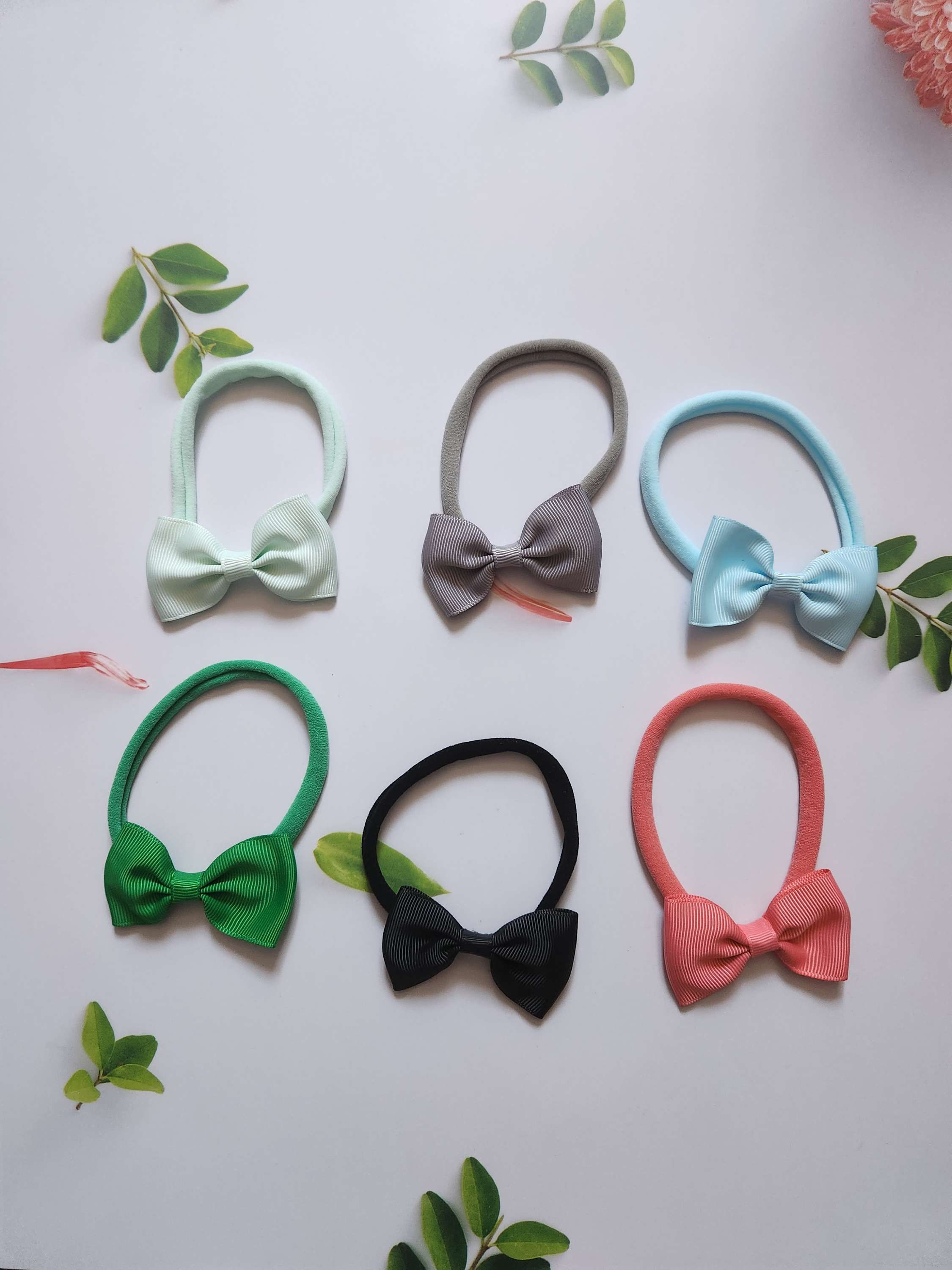 Super Soft Baby Nylon Stretchy Headband With Matching Bow