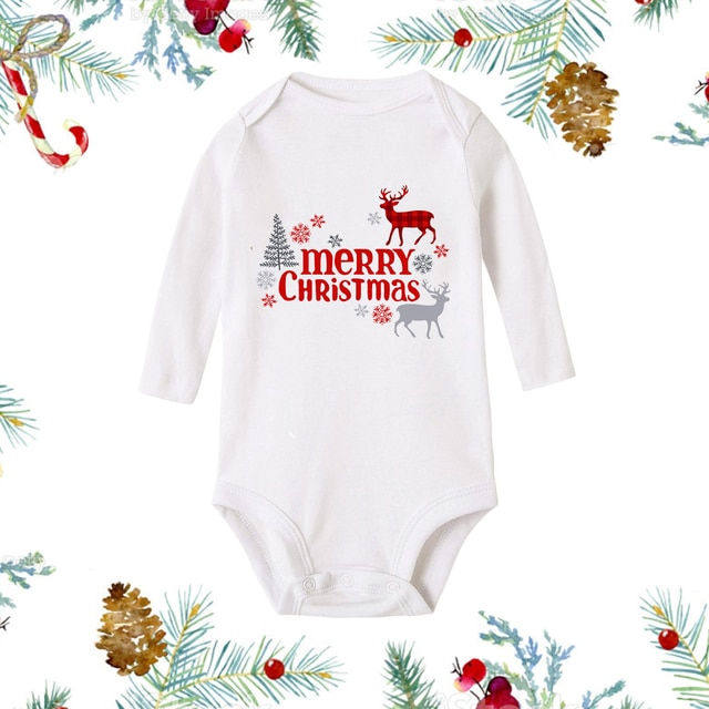 Thumbnail: My First Christmas Baby Romper Onesie Santa