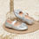 Thumbnail: Girls Metallic Bow Decor Hook-and-loop Fastener Flats, Glamorous Party Mary Jan