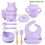 Thumbnail: 8PCS Baby Feeding Silicone Set Bibs Spoon Fork Set Sucker Bowl Plate Children's