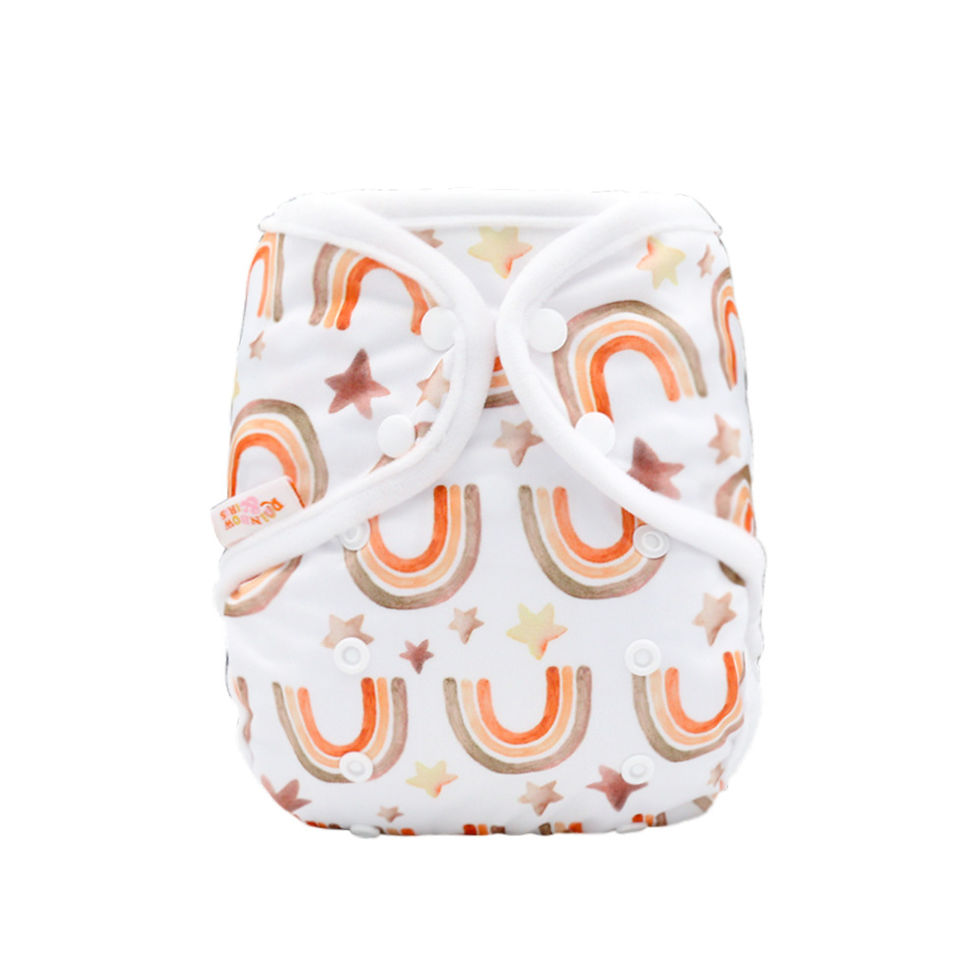Thumbnail: Cute Fashion Cloth Diaper Cover With Rainbow Print Baby Gift Accessory