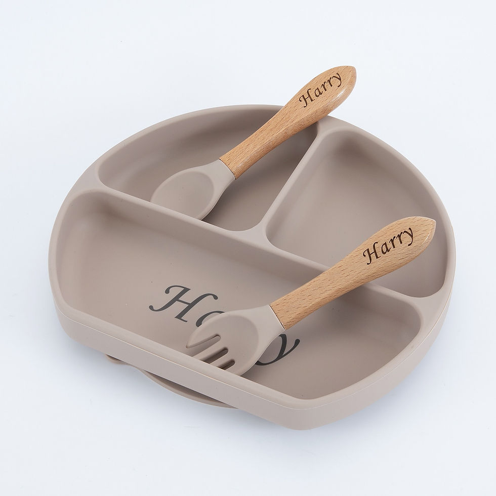 Thumbnail: Personalised Food Grade Baby Feeding Set with Spoon
