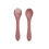 Thumbnail: 2 Pcs/Set Soft Silicone Baby Spoon Fork