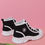 Thumbnail: Girls Contrast Binding Canvas Shoes Canvas Lace-up Front Sneakers Pink