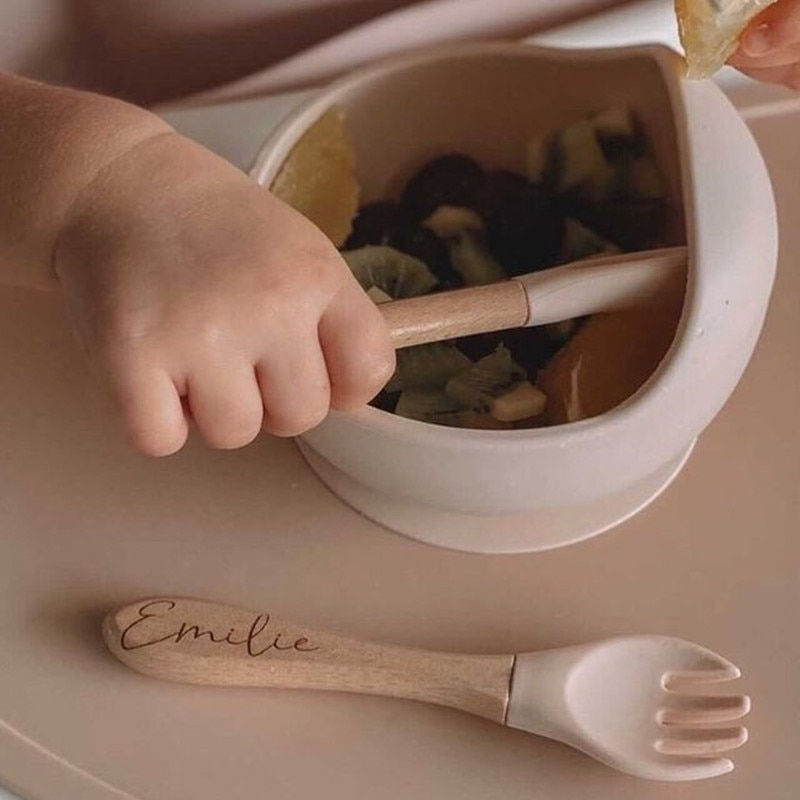 Thumbnail: Personalised Food Grade Baby Feeding Set with Spoon