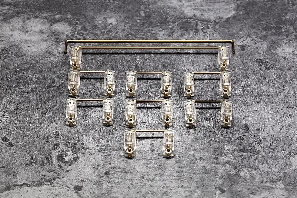 Thumbnail: Everglide stabilizers for GH60, XD64, XD87 & more. Gold-plated, clear design.