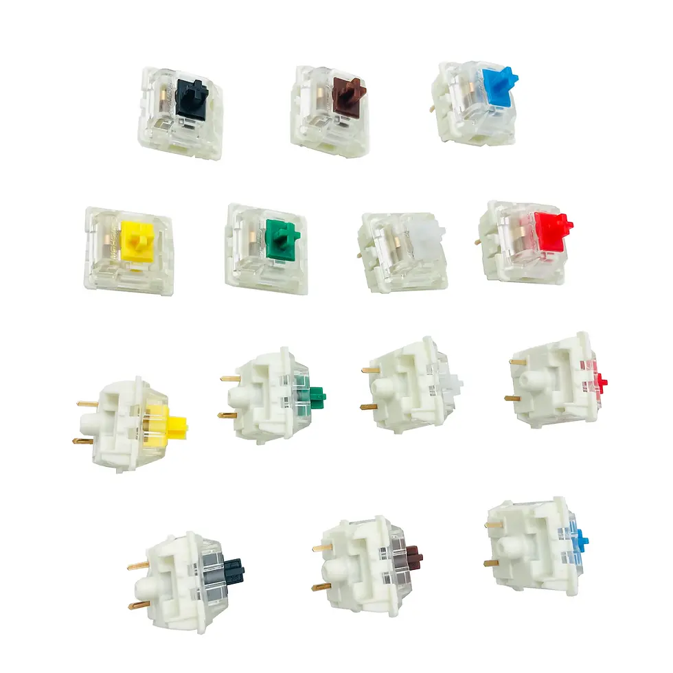 Thumbnail: Gateron SMD Switches: RGB Black Red Brown Blue Clear Green Yellow.