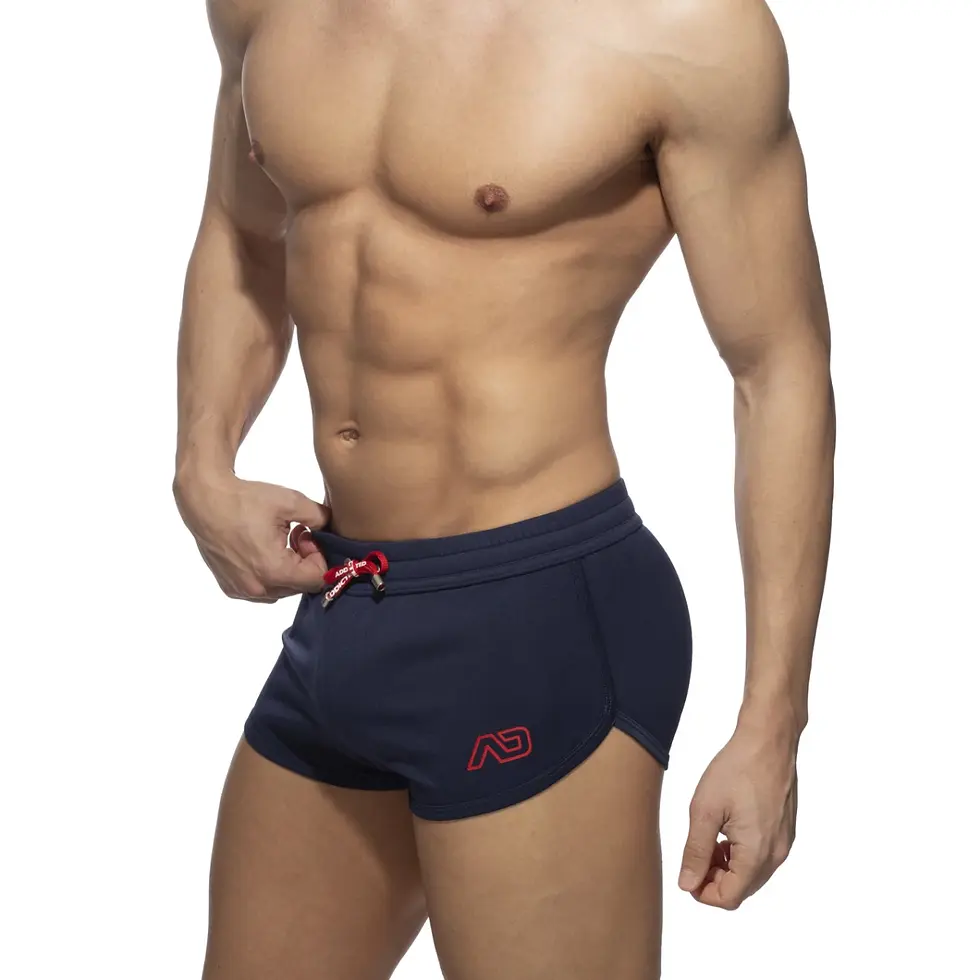addicted swoosh short shorts navy front view