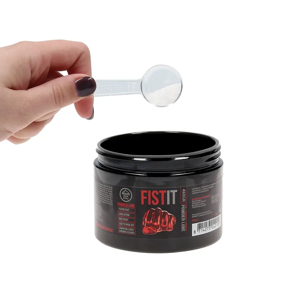 fistit powder lube 460g black jar fisting lubricant powder with measuring spoon