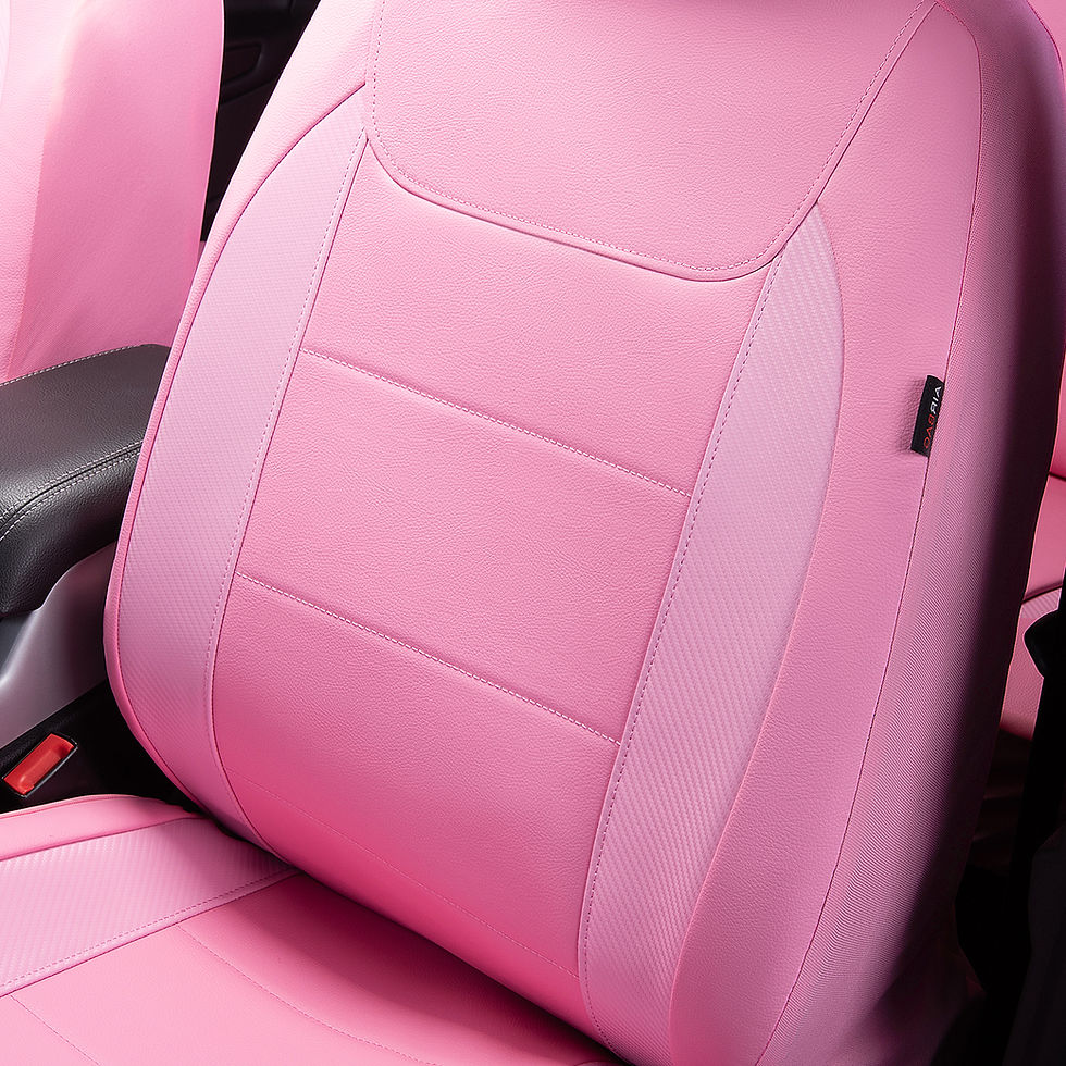Thumbnail: Flying Banner Leather car seat Covers full Set Universal Solid Pink