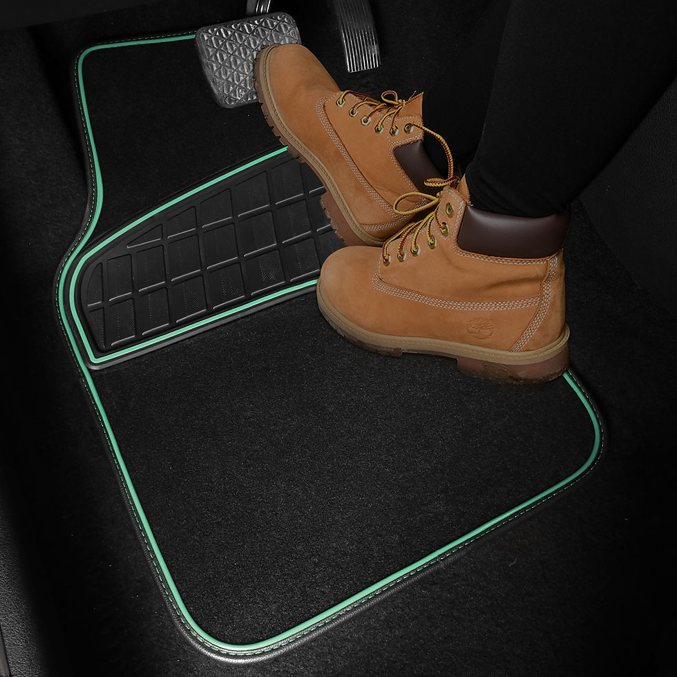 Thumbnail: CAR GRAND Premium Carpet Car Mats Front Rear Non-slip Car Floor Mats Mint Green