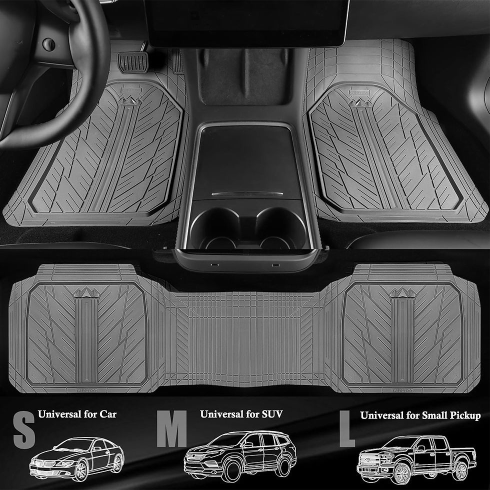 Thumbnail: CAR GRAND Heavy Rubber Car Floor Mats, Deep Dish All Weather All Gray