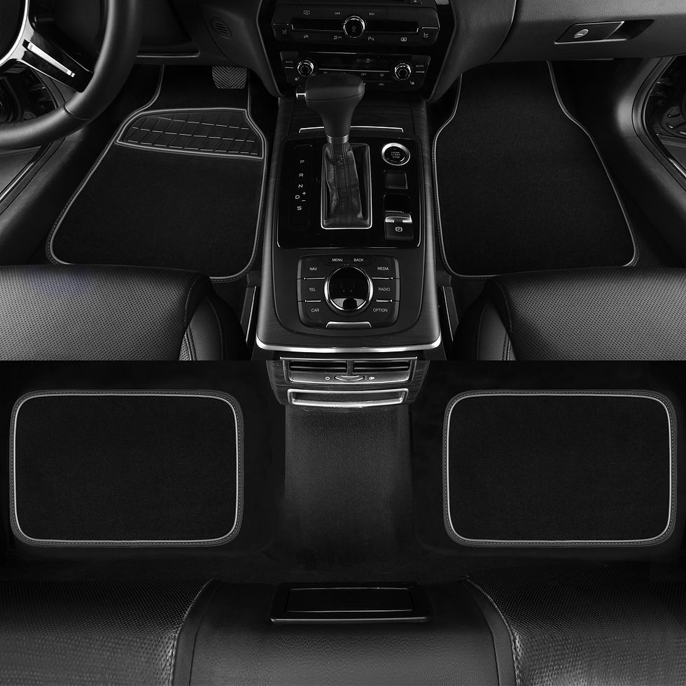 Thumbnail: CAR GRAND Premium Carpet Car Mats Front Rear Non-slip Car Floor Mats Gray