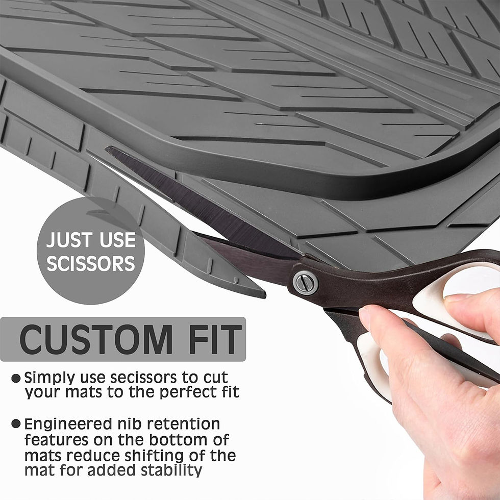 Thumbnail: CAR GRAND Heavy Rubber Car Floor Mats, Deep Dish All Weather All Gray