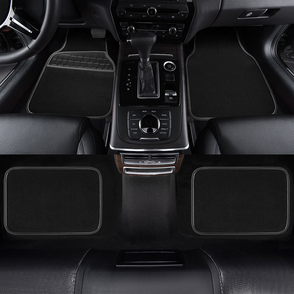 Thumbnail: CAR GRAND Premium Carpet Car Mats Front Rear Non-slip Car Floor Mats Black