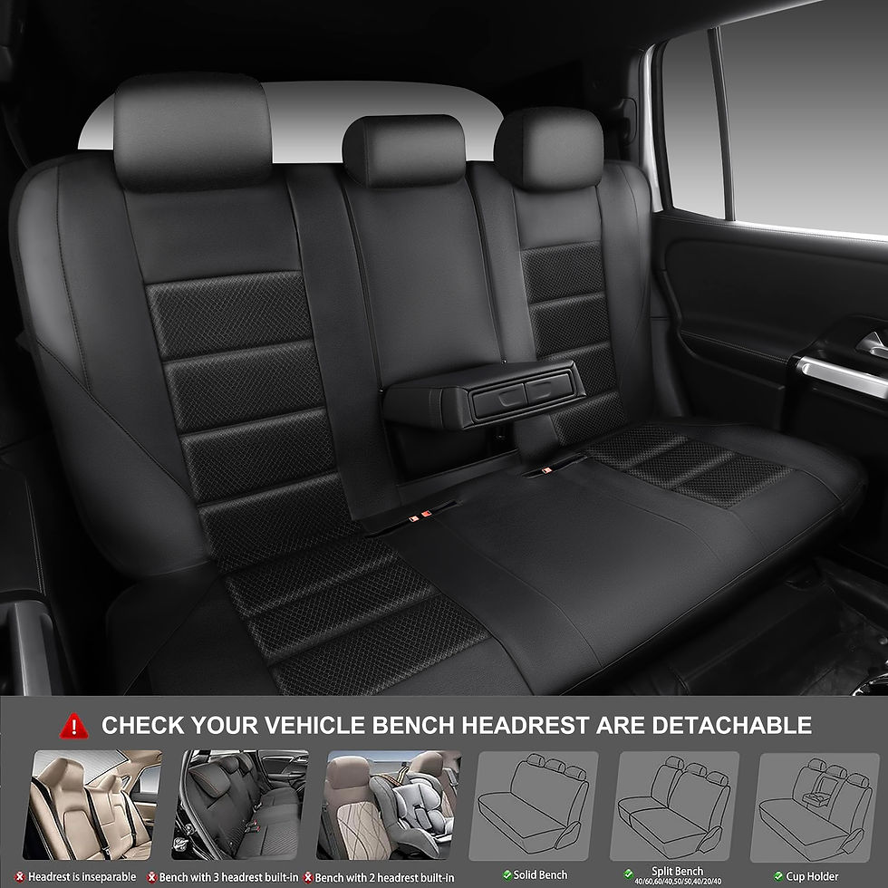 Thumbnail: CAR GRAND Memory Foam Car Seat Rear Bench cover, breathable air mesh Black