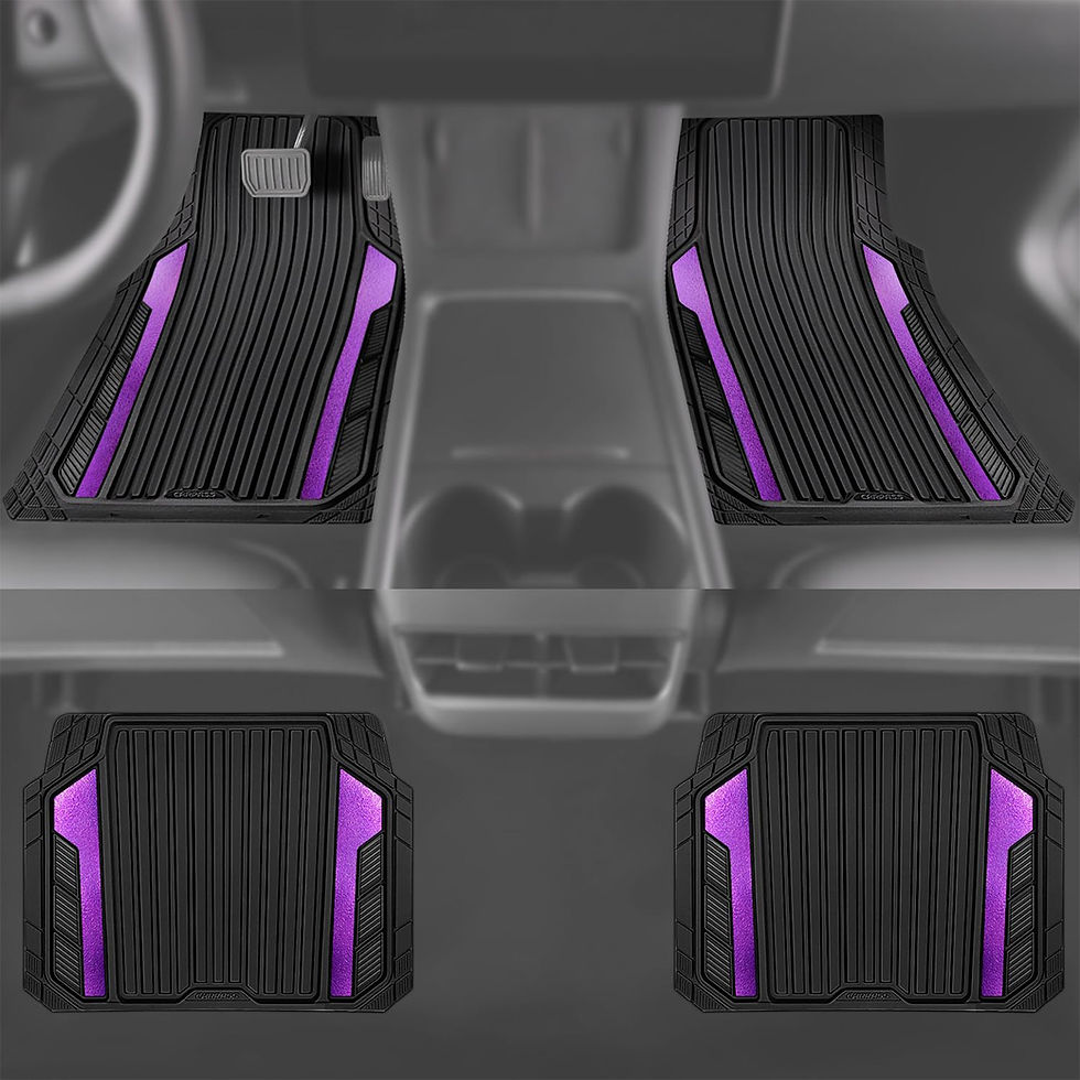 Thumbnail: CAR GRAND Heavy Duty Rubber Car Floor Mats, Deep Dish All Weather Purple