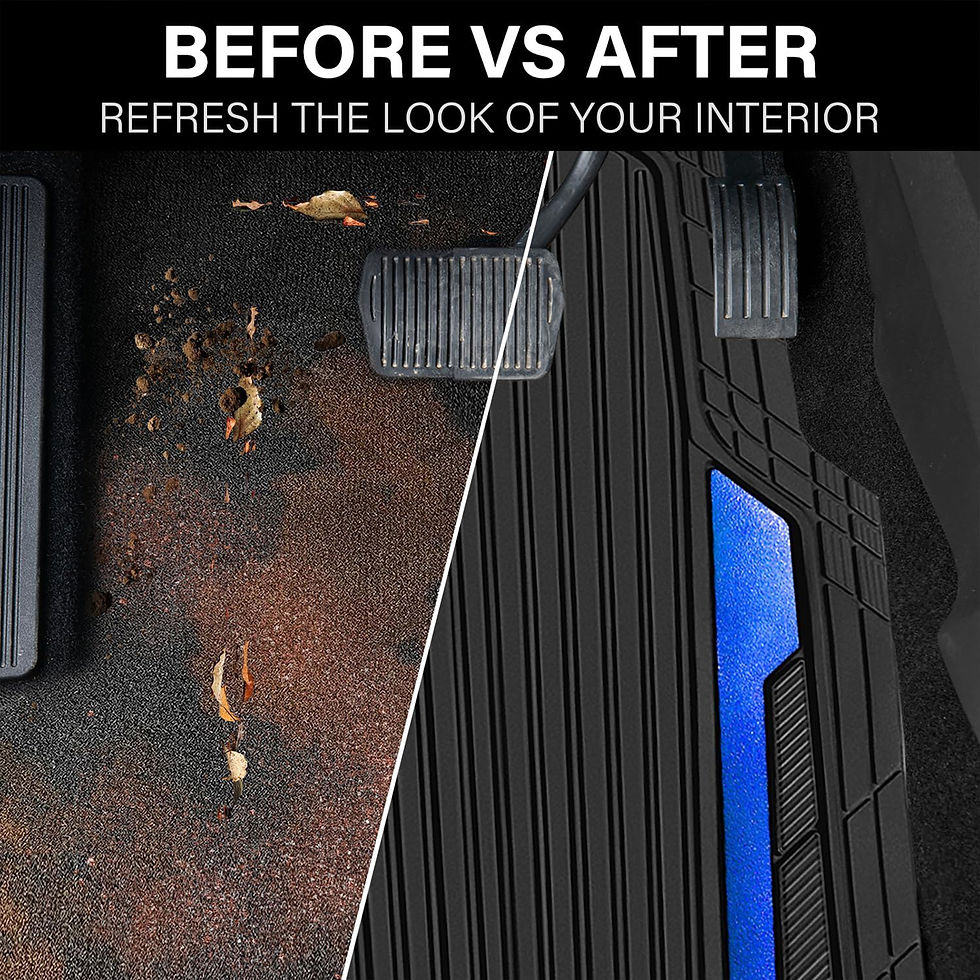 Thumbnail: CAR GRAND Heavy Duty Rubber Car Floor Mats, Deep Dish All Weather Blue