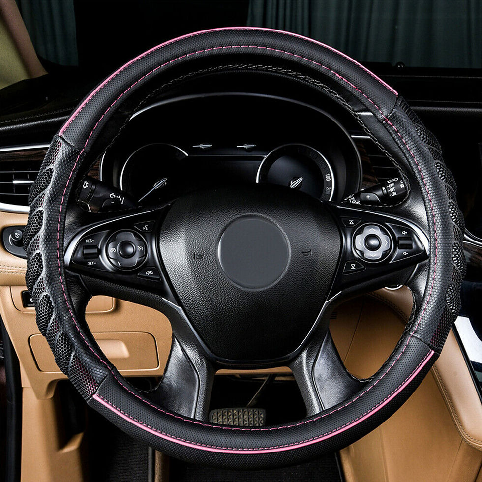 Thumbnail: Flying Banner car Steering Wheel Cover Faux Leather Massage pink