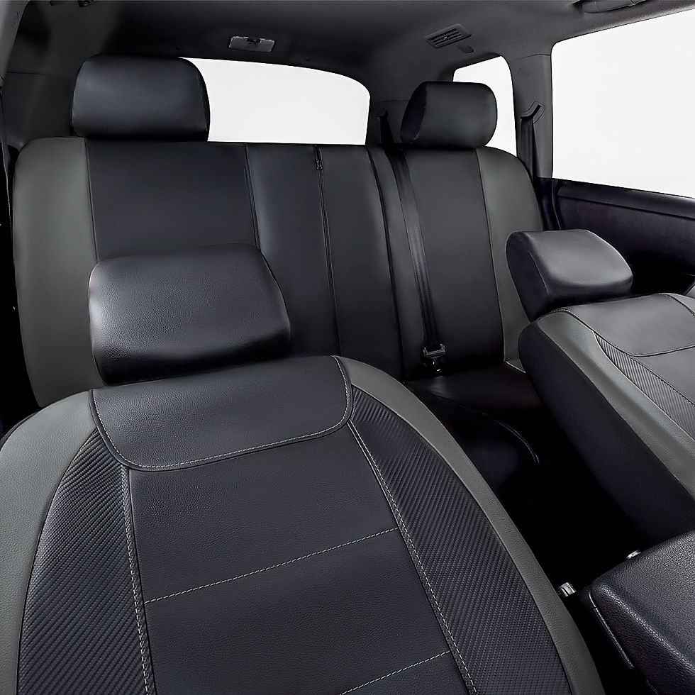 Thumbnail: Flying Banner Leather car seat Covers full Set universal Universal Gray Black