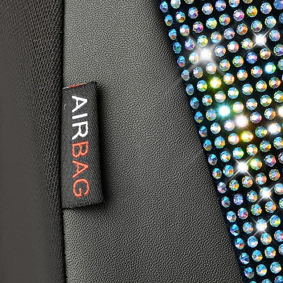 Thumbnail: CAR GRAND Bling Leather Car Seat Covers Full Set Rhinestone Diamond Muti color