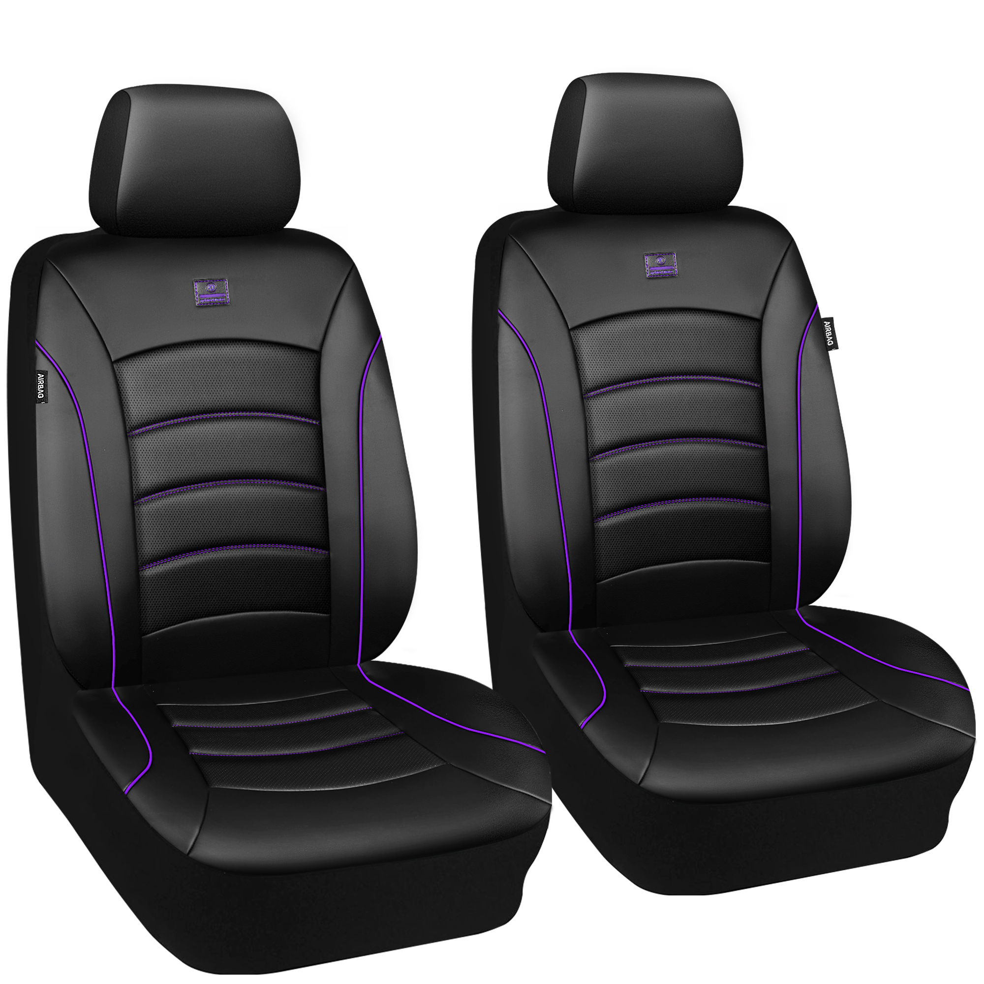 CAR GRAND Airy Cool 3D Foam Car Seat Covers NAPA Leather Water-resist Purple