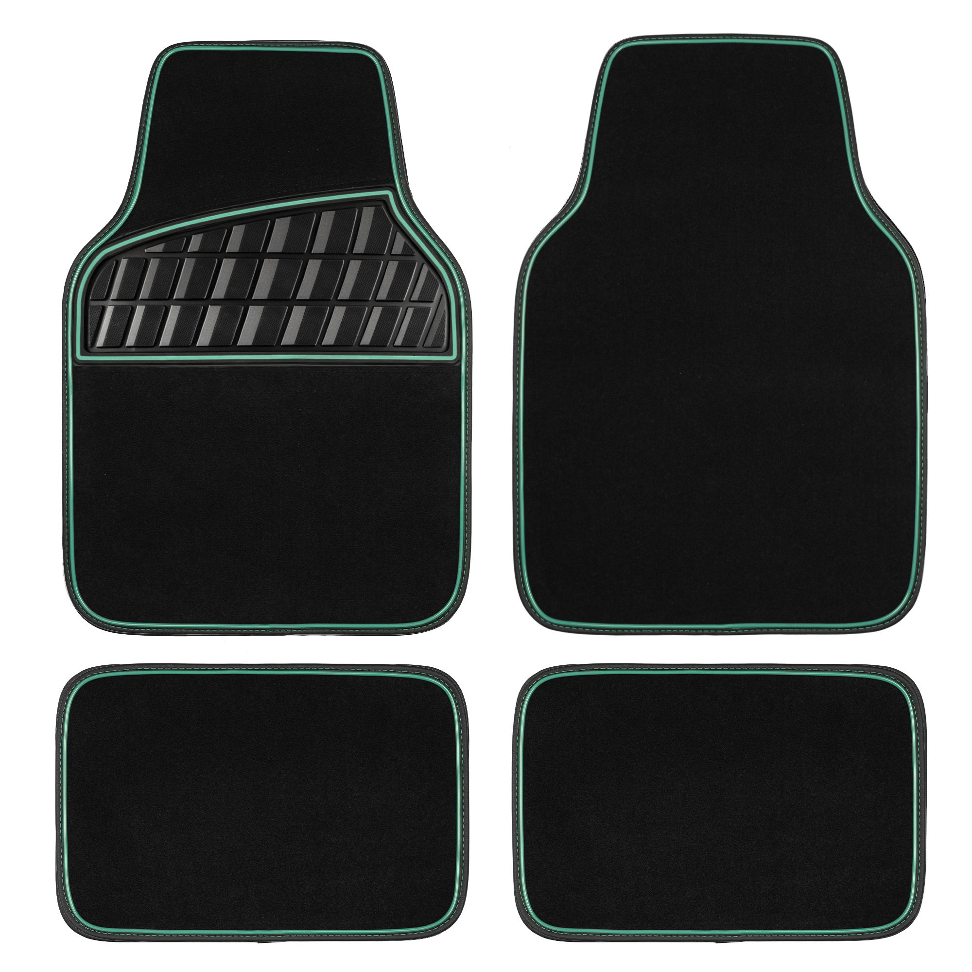 CAR GRAND Premium Carpet Car Mats Front Rear Non-slip Car Floor Mats Mint Green