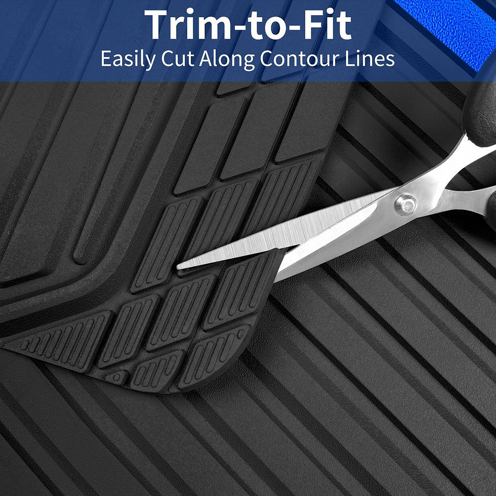 Thumbnail: CAR GRAND Heavy Duty Rubber Car Floor Mats, Deep Dish All Weather Blue