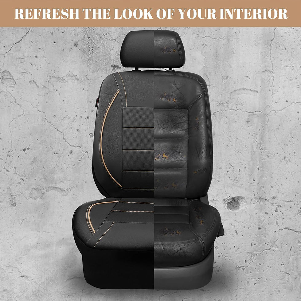 Thumbnail: CAR GRAND Leather car seat cover front pair air mesh breathable universal beige