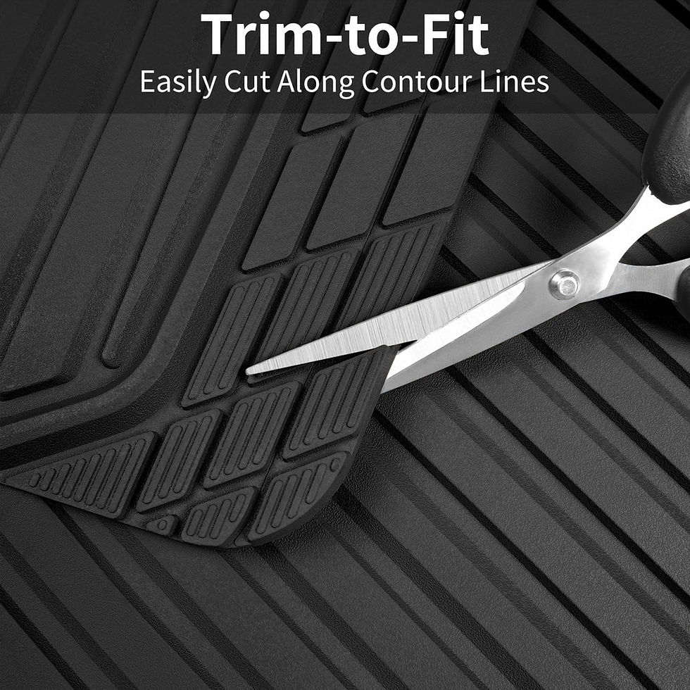 Thumbnail: CAR GRAND Heavy Duty Rubber Car Floor Mats, Deep Dish All Weather Black