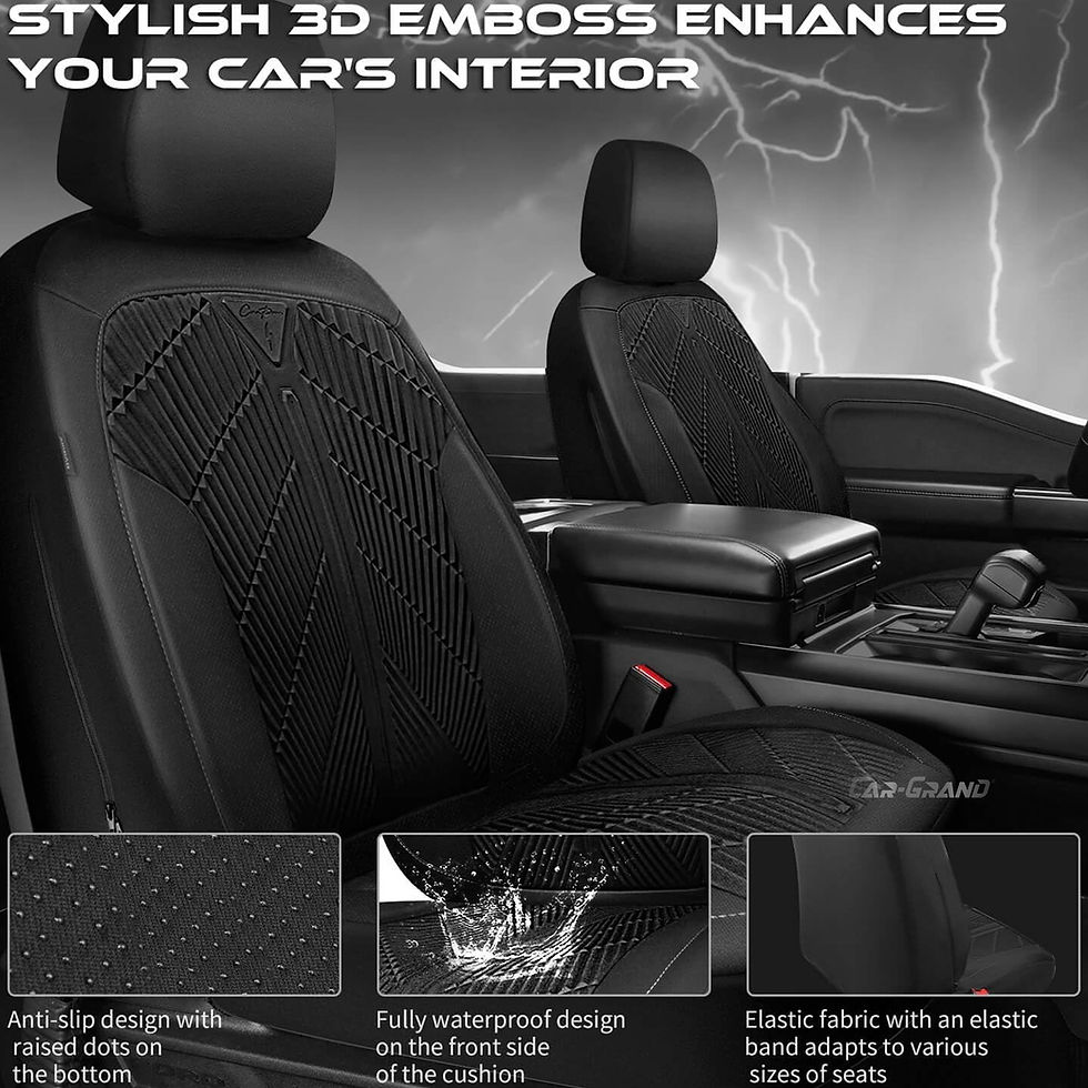 Thumbnail: CAR GRAND neoprene waterproof car seat covers full set all weather Black